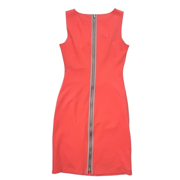 Kenneth Cole Hilary Sheath Dress Exposed Back Zipper Women's Size 4 Coral - Picture 3 of 6